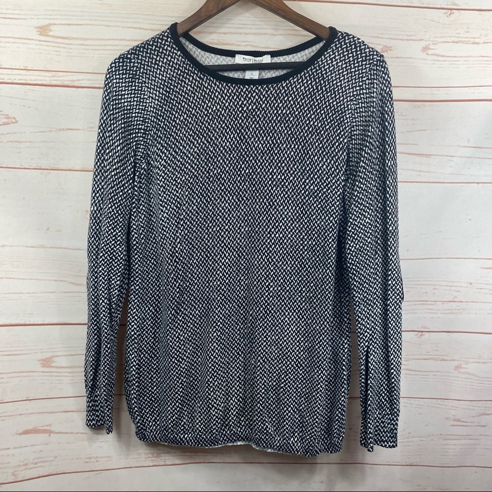 White House Black Market Geo. Elbow Pad Sweater